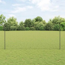 Euro Fence avec 10 poteaux gris 1,4x10 m en acier 