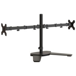 Support de moniteur double noir acier VESA 75/100 mm 