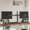 Support de moniteur double noir acier VESA 75/100 mm 