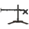 Support de moniteur double noir acier VESA 75/100 mm 