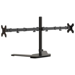 Support de moniteur double noir acier VESA 75/100 mm 