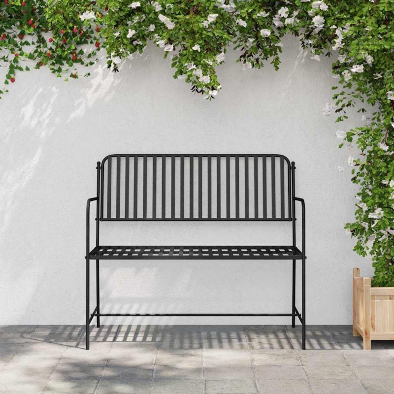Banc d'extérieur Noir Métal Standard Durable Banc d'extérieur 