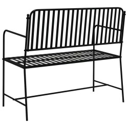 Banc d'extérieur Noir Métal Standard Durable Banc d'extérieur 