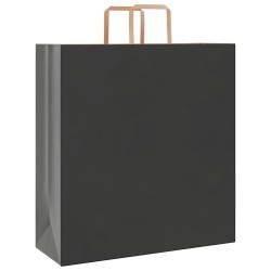 Sacs en papier 50 pcs avec poignées noir 45x17x48 cm 