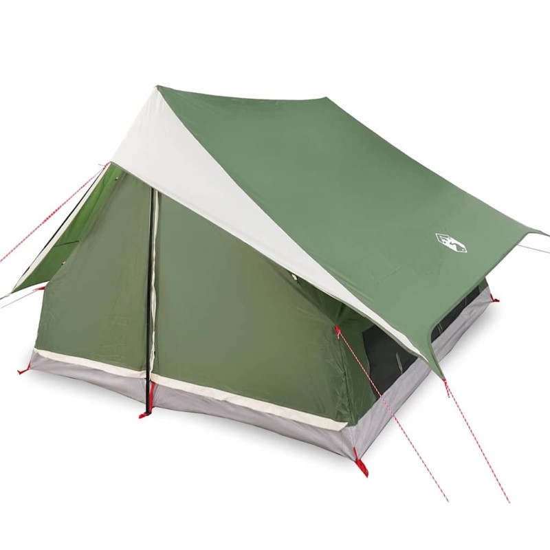Tente A-Frame pour 7 personnes, verte et étanche. 