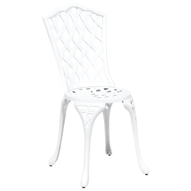 Chaises de jardin 2 pcs Aluminium coulé blanc 