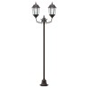 Poteau de lumière de jardin 2 lampes E27 bronze 220 cm en aluminium 