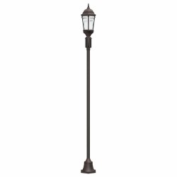 Poteau de lumière de jardin 2 lampes E27 bronze 220 cm en aluminium 