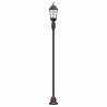 Poteau de lumière de jardin 2 lampes E27 bronze 220 cm en aluminium 