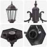 Poteau de lumière de jardin 2 lampes E27 bronze 220 cm en aluminium 