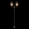 Poteau de lumière de jardin 2 lampes E27 bronze 220 cm en aluminium 