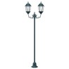 Lampadaire de jardin à 2 lampes E27 Vert 220 cm en aluminium 