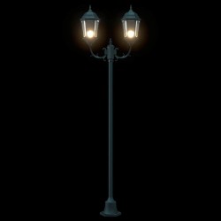 Lampadaire de jardin à 2 lampes E27 Vert 220 cm en aluminium 