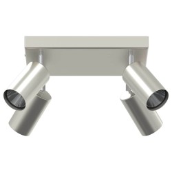 Projecteur de plafond 4 voies ajustables en nickel brossé GU10 