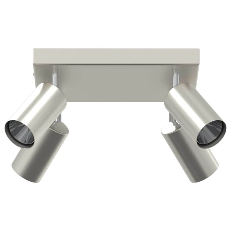 Projecteur de plafond 4 voies ajustables en nickel brossé GU10 