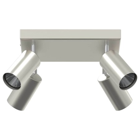 Projecteur de plafond 4 voies ajustables en nickel brossé GU10 