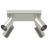 Projecteur de plafond 4 voies ajustables en nickel brossé GU10 