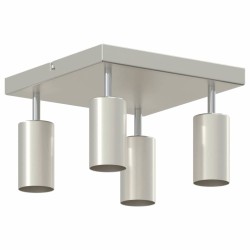 Projecteur de plafond 4 voies ajustables en nickel brossé GU10 