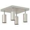 Projecteur de plafond 4 voies ajustables en nickel brossé GU10 
