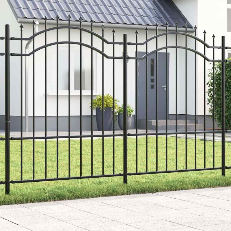 Clôture de jardin Gris 190 cm Acier peint par poudre 