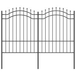 Clôture de jardin Gris 190 cm Acier peint par poudre 