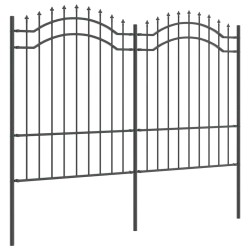 Clôture de jardin Gris 190 cm Acier peint par poudre 