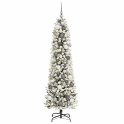 Sapin de Noël mince Blanc 180 cm PVC 