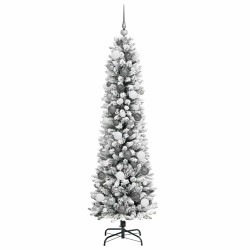 Sapin de Noël mince Blanc 180 cm PVC 