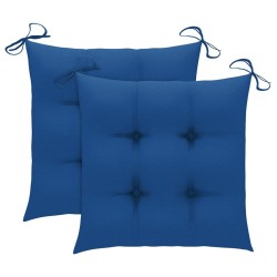 Chaises pliables de jardin lot de 2 avec coussins Bambou 
