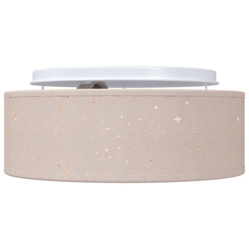 Plafonniers avec abat-jour étoilé taupe Ø 30 cm tissu E27 