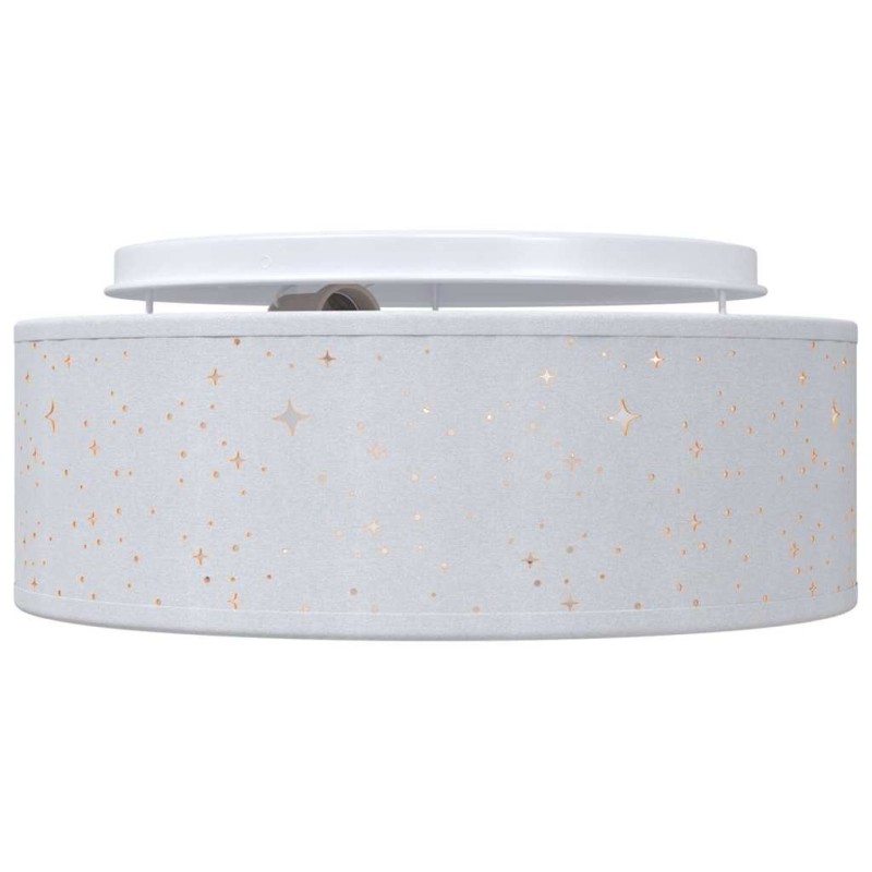 Plafonnier étoilé gris Ø 30 cm en tissu E27 