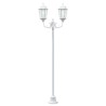 Lampadaire de jardin 2 lampes E27 blanc 220 cm en aluminium 