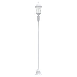Lampadaire de jardin 2 lampes E27 blanc 220 cm en aluminium 
