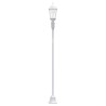 Lampadaire de jardin 2 lampes E27 blanc 220 cm en aluminium 