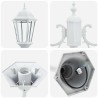 Lampadaire de jardin 2 lampes E27 blanc 220 cm en aluminium 