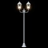 Lampadaire de jardin 2 lampes E27 blanc 220 cm en aluminium 