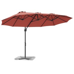 Parasol cantilever de jardin Couleur terre cuite Large 