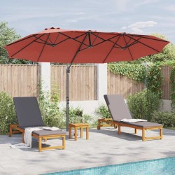 Parasol cantilever de jardin Couleur terre cuite Large 