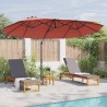 Parasol cantilever de jardin Couleur terre cuite Large 