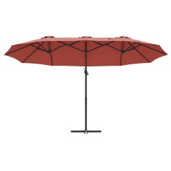 Parasol cantilever de jardin Couleur terre cuite Large 
