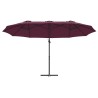 Parasol cantilever de jardin Rouge bordeaux Large 