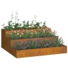 jardinière 3 niveaux 90x90x35 cm en Acier Corten 