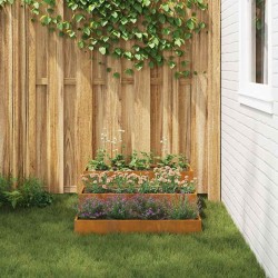 jardinière 3 niveaux 90x90x35 cm en Acier Corten 