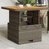 Table de jardin gris 80x80x71 cm résine tressée et bois acacia 