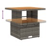 Table de jardin gris 80x80x71 cm résine tressée et bois acacia 