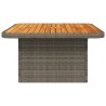 Table de jardin gris 80x80x71 cm résine tressée et bois acacia 