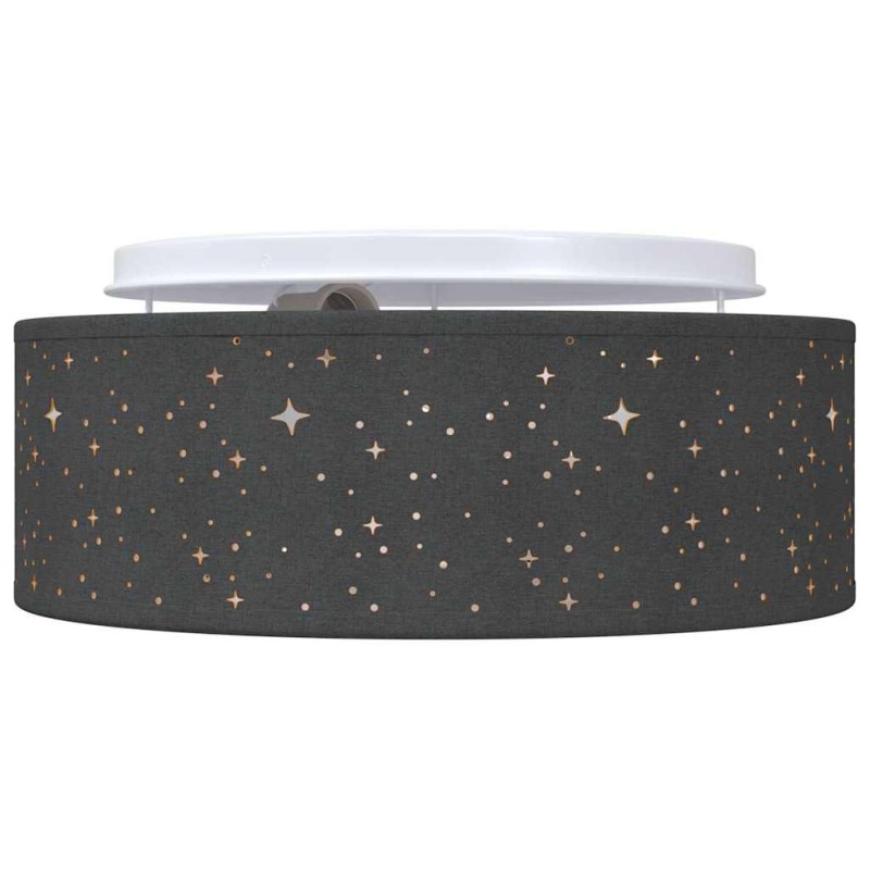 Lumières de Plafond avec Abat-jour Étoilé Noir Ø 30 cm Tissu E27 