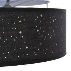Lumières de Plafond avec Abat-jour Étoilé Noir Ø 30 cm Tissu E27 