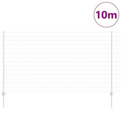 Clôture Euro avec 10 poteaux en U Argent 1,4x10 m Acier 