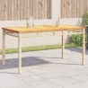 Table de jardin beige 140x80x75 cm résine tressée et acacia 